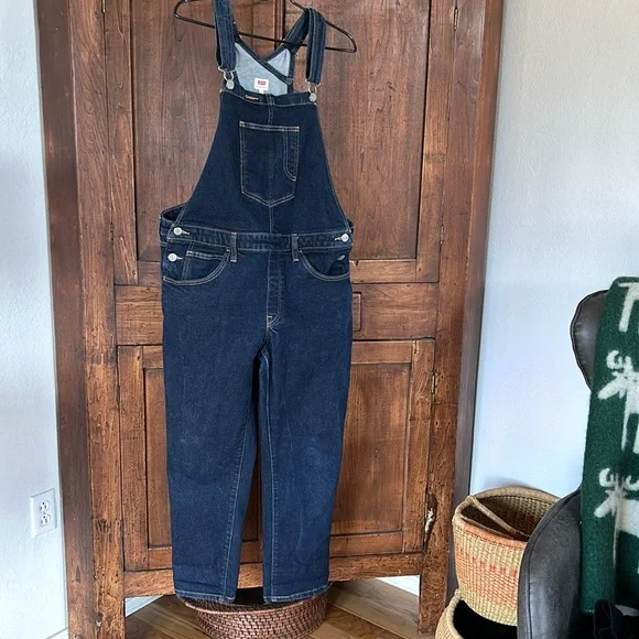 Levi slim fit dark denim overalls - Picture 1 of 8